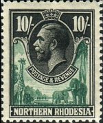 Northern Rhodesia 1925 - set King George V: 10 sh