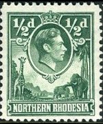 Northern Rhodesia 1938 - set King George VI: ½ p