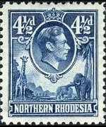 Northern Rhodesia 1938 - set King George VI: 4½ p