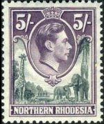 Northern Rhodesia 1938 - set King George VI: 5 sh
