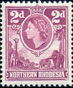 Northern Rhodesia 1953 - set Queen Elisabeth II: 2 p
