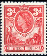 Rhodesia del nord 1953 - serie Regina Elisabetta II: 3 p