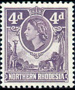 Rhodesia del nord 1953 - serie Regina Elisabetta II: 4 p