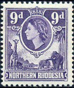 Rhodesia del nord 1953 - serie Regina Elisabetta II: 9 p