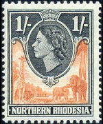Rhodesia del nord 1953 - serie Regina Elisabetta II: 1 sh