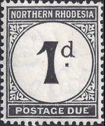 Rhodesia del nord 1929 - serie Cifra: 1 p