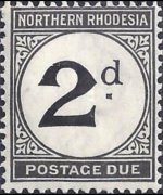 Rhodesia del nord 1929 - serie Cifra: 2 p