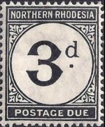 Rhodesia del nord 1929 - serie Cifra: 3 p