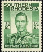 Rhodesia del sud 1937 - serie Re Giorgio VI: ½ p
