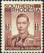 Rhodesia del sud 1937 - serie Re Giorgio VI: 1½ p