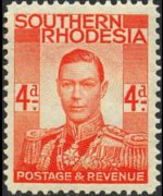Rhodesia del sud 1937 - serie Re Giorgio VI: 4 p