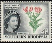 Rhodesia del sud 1953 - serie Regina Elisabetta II e soggetti vari: 4 p