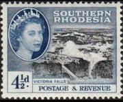 Rhodesia del sud 1953 - serie Regina Elisabetta II e soggetti vari: 4½ p