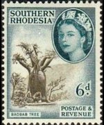 Rhodesia del sud 1953 - serie Regina Elisabetta II e soggetti vari: 6 p