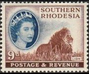 Rhodesia del sud 1953 - serie Regina Elisabetta II e soggetti vari: 9 p
