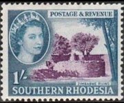 Rhodesia del sud 1953 - serie Regina Elisabetta II e soggetti vari: 1 sh