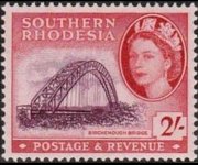 Rhodesia del sud 1953 - serie Regina Elisabetta II e soggetti vari: 2 sh