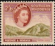 Southern Rhodesia 1953 - set Queen Elisabeth II and local motives: 2'6 sh