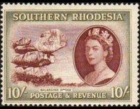 Rhodesia del sud 1953 - serie Regina Elisabetta II e soggetti vari: 10 sh