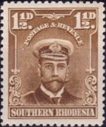 Rhodesia del sud 1924 - serie Re Giorgio V: 1½ p