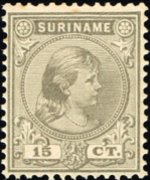 Suriname 1892 - serie Regina Guglielmina: 15 c