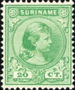 Suriname 1892 - serie Regina Guglielmina: 20 c