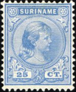 Suriname 1892 - serie Regina Guglielmina: 25 c