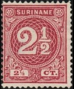 Suriname 1890 - serie Cifra : 2½ c