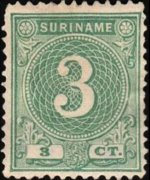 Suriname 1890 - serie Cifra : 3 c