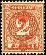 Suriname 1890 - serie Cifra : ½ c su 2 c