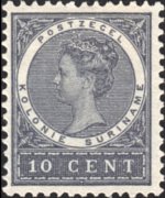 Suriname 1904 - serie Regina Guglielmina: 10 c