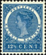 Suriname 1904 - serie Regina Guglielmina: 12½ c