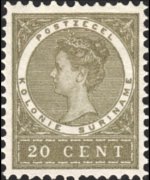 Suriname 1904 - serie Regina Guglielmina: 20 c