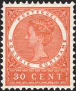 Suriname 1904 - serie Regina Guglielmina: 30 c
