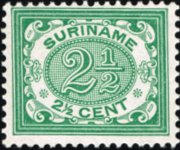 Suriname 1902 - set Numeral in oval: 2½ c