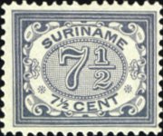 Suriname 1902 - serie Cifra in ovale: 7½ c