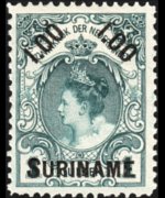 Suriname 1900 - set Dutch stamps surcharged: 1 g su 1 g