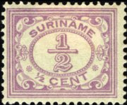 Suriname 1913 - serie Cifra in ovale: ½ c