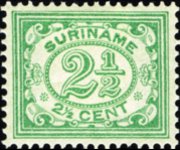 Suriname 1913 - set Numeral in oval: 2½ c