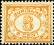 Suriname 1913 - serie Cifra in ovale: 3 c