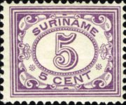 Suriname 1913 - set Numeral in oval: 5 c