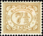 Suriname 1913 - set Numeral in oval: 7½ c