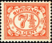 Suriname 1913 - serie Cifra in ovale: 7½ c