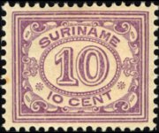 Suriname 1913 - serie Cifra in ovale: 10 c