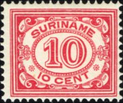 Suriname 1913 - serie Cifra in ovale: 10 c