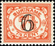 Suriname 1913 - serie Cifra in ovale: 6 c su 7½ c
