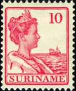 Suriname 1913 - serie Regina Guglielmina: 10 c