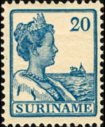 Suriname 1913 - serie Regina Guglielmina: 20 c