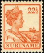Suriname 1913 - serie Regina Guglielmina: 22½ c