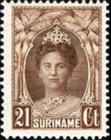 Suriname 1927 - set Queen Wilhelmina: 21 c